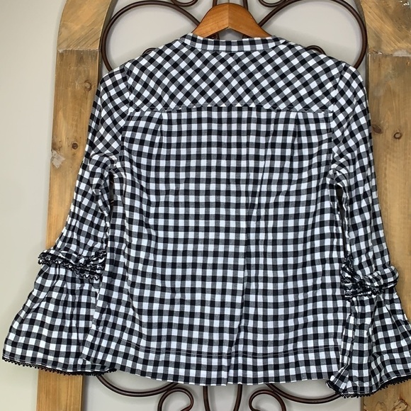 J Crew gingham bell sleeve top - Picture 5 of 6